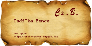 Csóka Bence névjegykártya